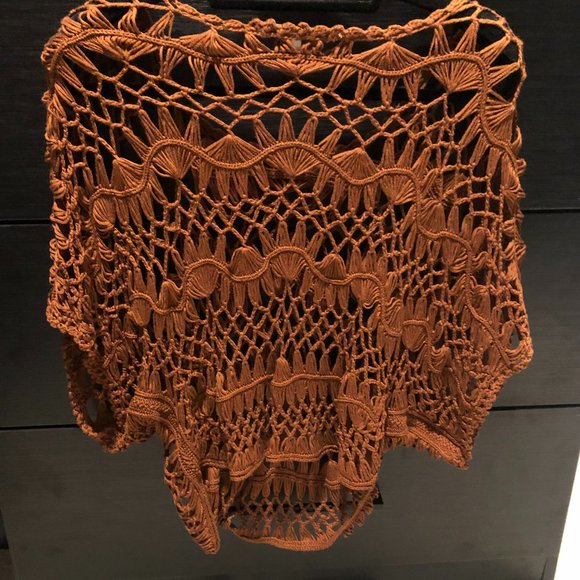 Collective Concepts open knit top in Burnt Orange Size L - Picture 6 of 7